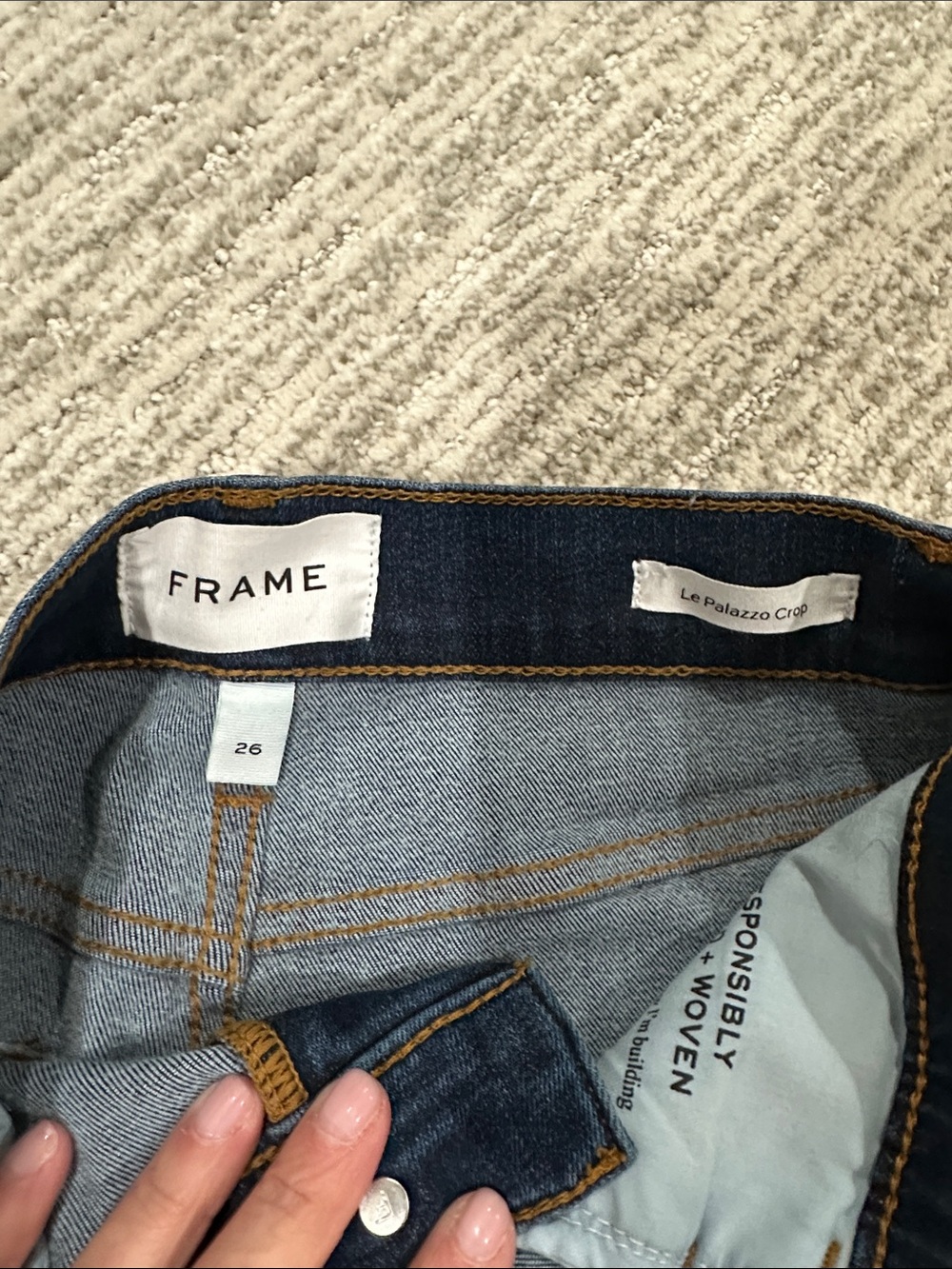 Frame palazzo crop Wide Leg Women’s Jeans - Dark Blue color majesty - Picture 2 of 4